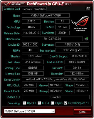 GPU-Z v0.5.3 w/ ASUS ROG Skin (3 мая 2011)