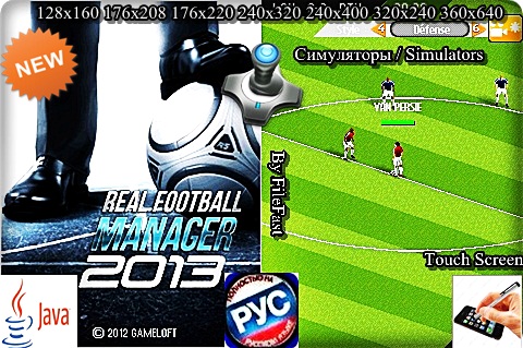 X 208. Real Football Manager 2013 240x320 на Nokia.